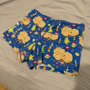 Blue Cartoon Print Boxer Briefs